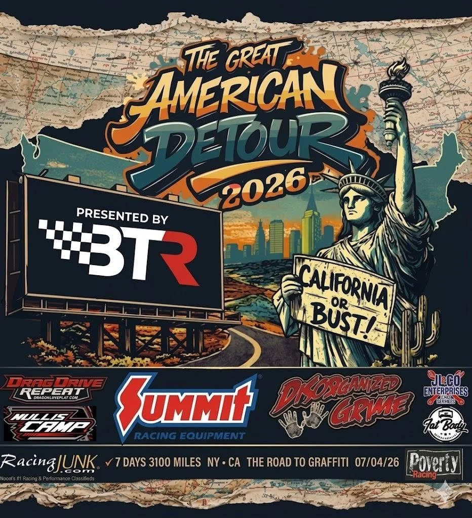 The Long Way Home – The Great American Detour Gets Underway to Cover Over 3,000 Miles and Go Coast to Coast, as Robert Voss Leads the Pack to Become the Longest Drag and Drive Event on Distance!