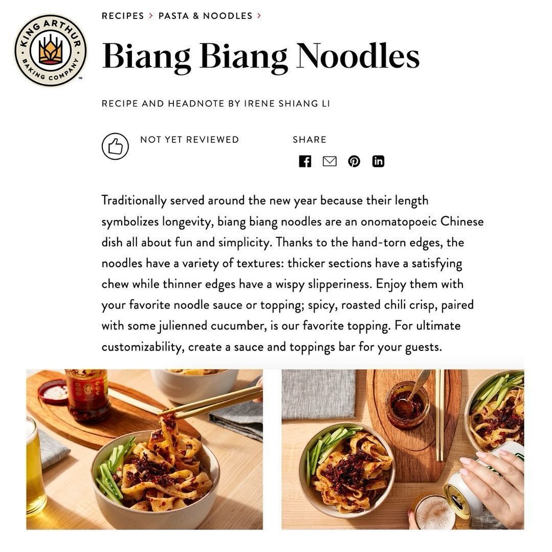 👑 @kingarthurbaking is dishing all of their Biang Biang Noodle secrets🍜&hellip;

🧑🏻&zwj;🍳and with a little help from our awesome co founder and ultimate girl boss @ireneshiangli ✨

No one does a noodle quite as well and delicious as this power d