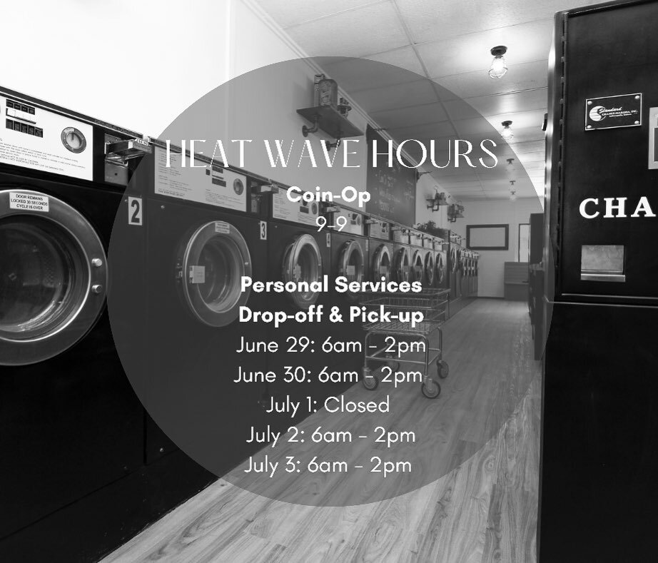 Due to the dangerously long heat wave currently impacting B.C, We will be adjusting our personal services hours.🌡 

We appreciate your understanding. 

Stay Safe.  Stay Cool. 💦 

#thewashateria #heatwave