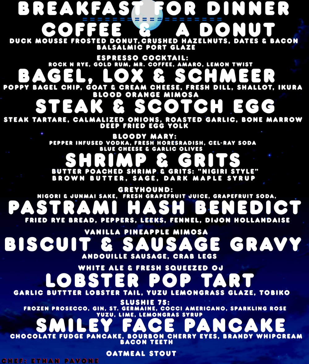 A previous PAV-1 Kitchen tasting menu
