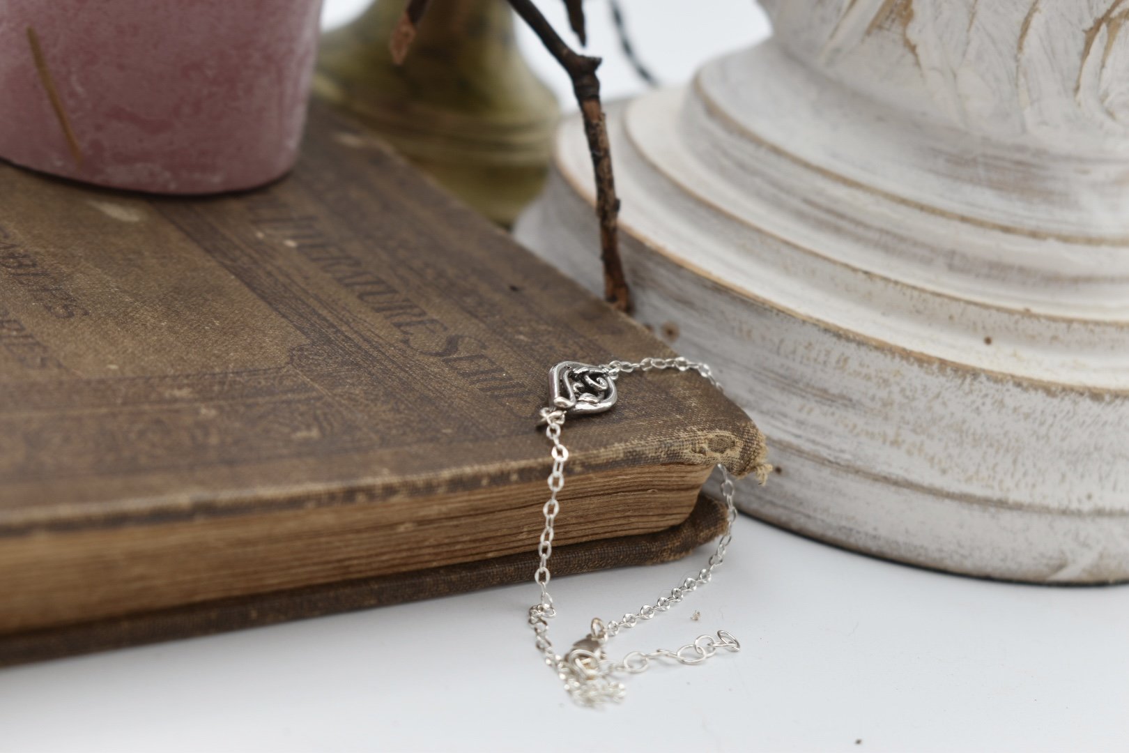 Elvish style filigree silver charm bracelet