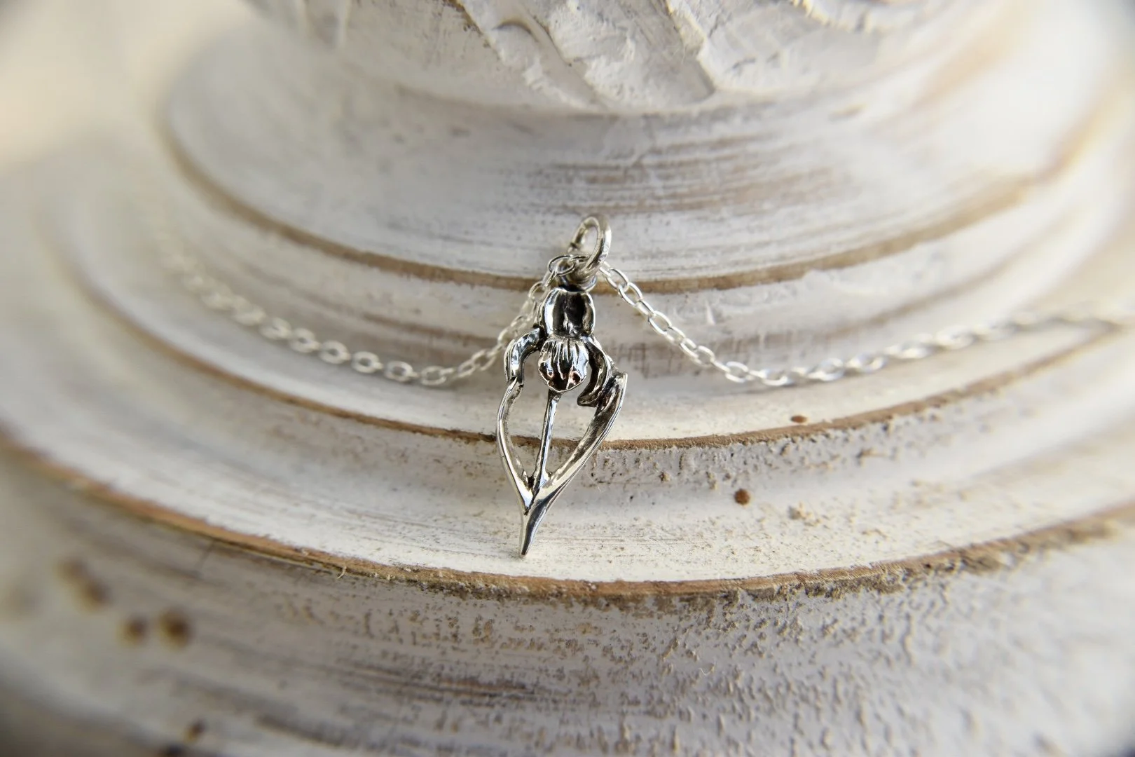 Art Nouveau Iris Flower Handmade Pendant