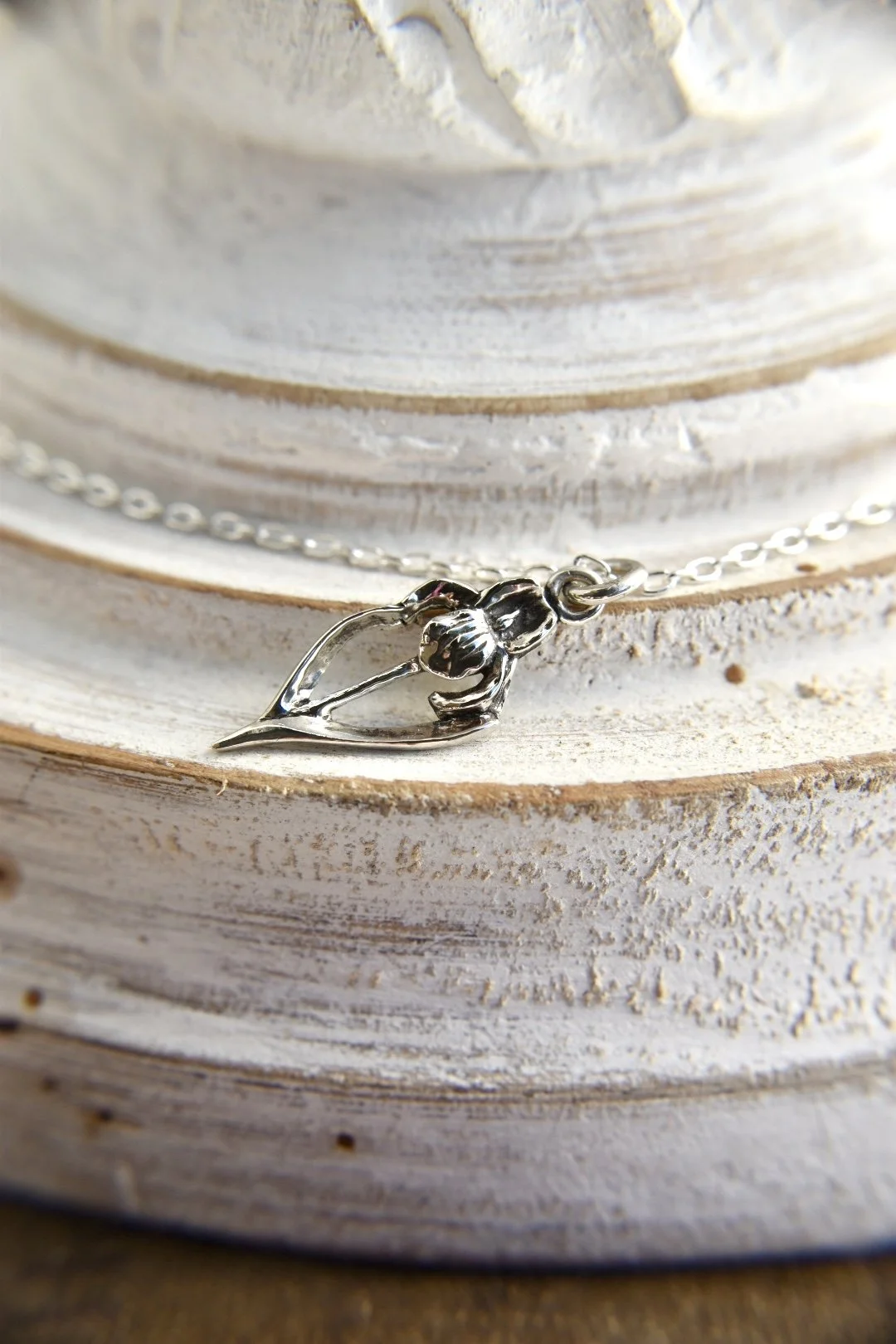 Art Nouveau Iris Flower Handmade Pendant