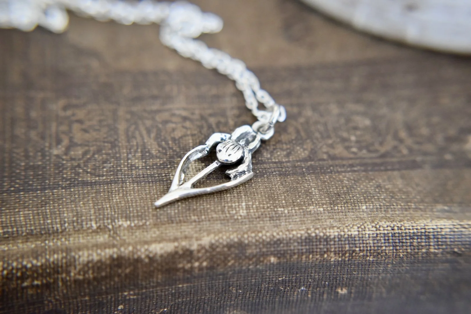 Art Nouveau Iris Flower Handmade Pendant