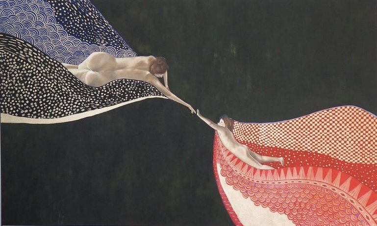 In Time, oil and acrylic on canvas, 2023