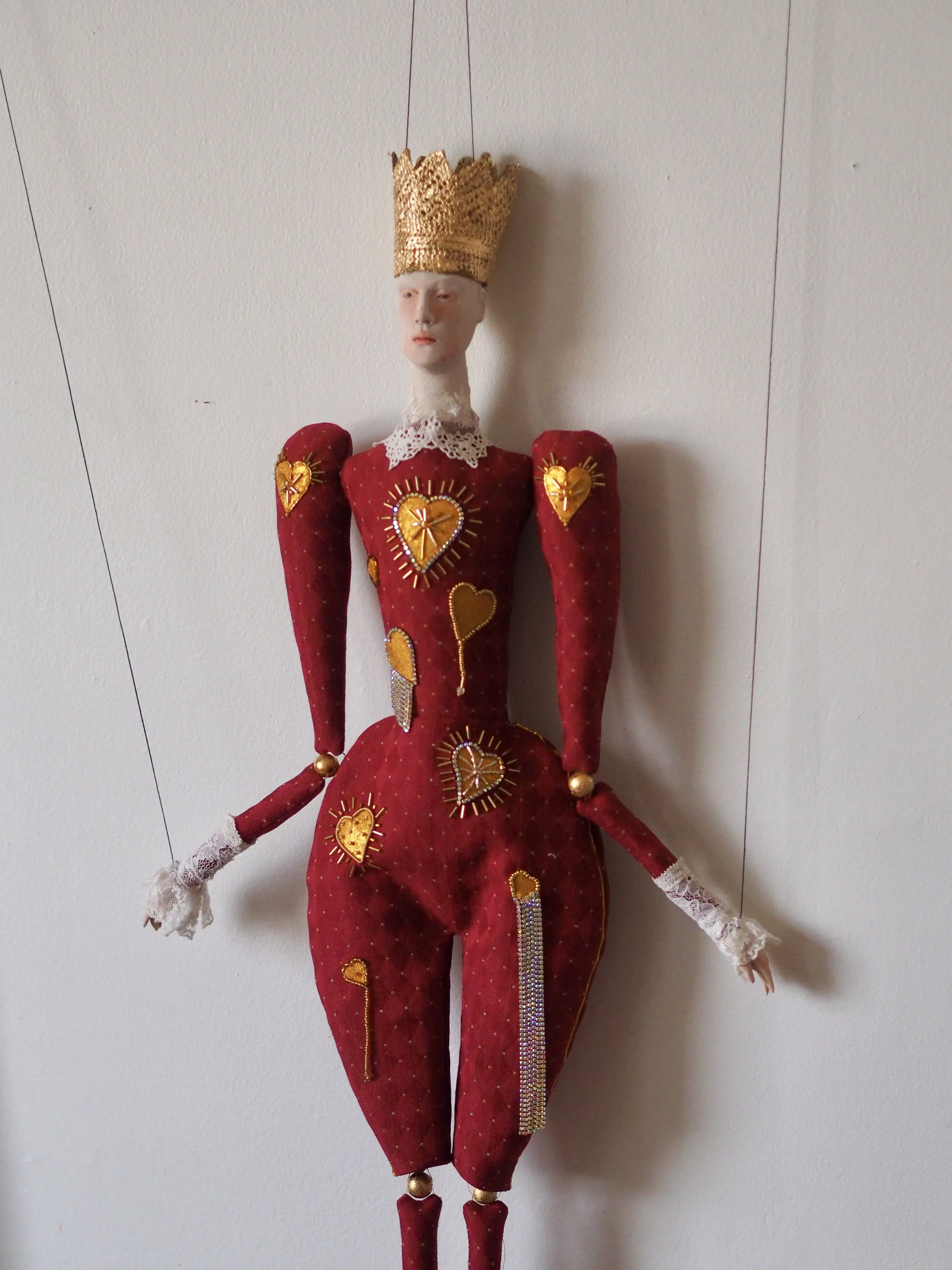 The King of Hearts, wood & textiles, 2026