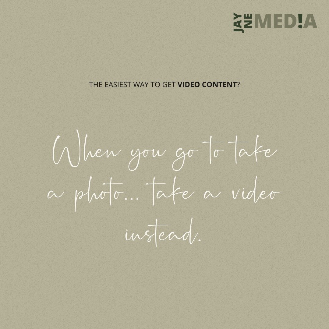 The advice we're giving our clients on repeat atm is whenever you go to take a photo, take a video instead 🎬

It's that simple when you're looking to stockpile video content for your business's social media. 

#BrisbaneBusiness #VideoContentCreation
