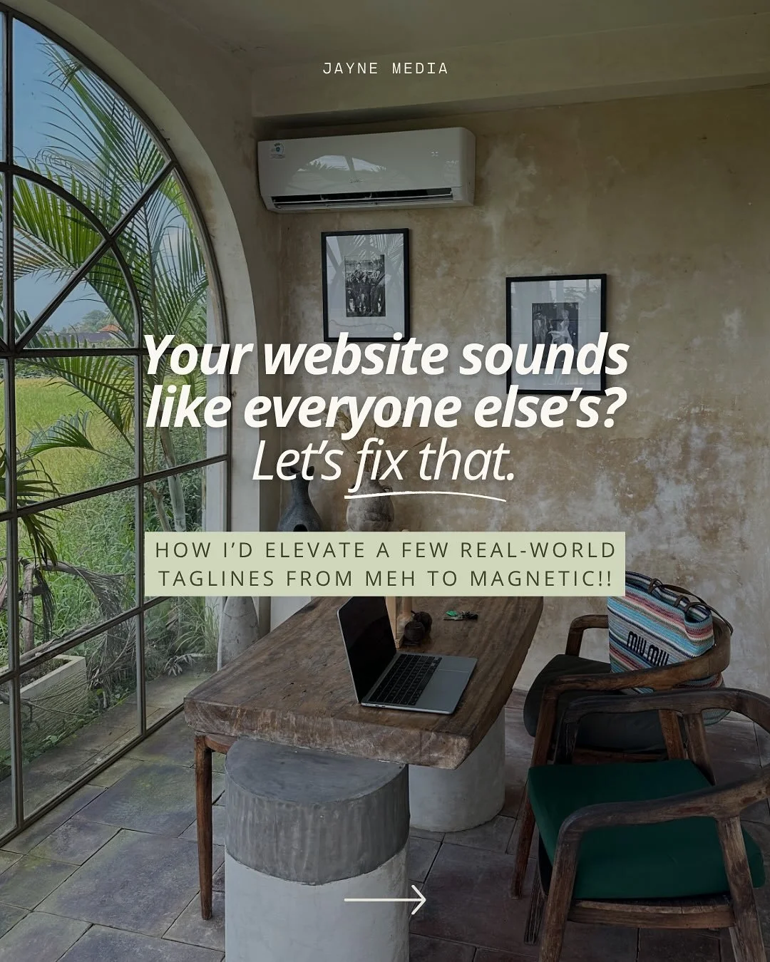Your website tagline isn&rsquo;t just a headline, it&rsquo;s your first impression.

However your tagline is only one piece of the puzzle. The real magic happens in how your website makes people feel&hellip;

✨ the flow down the page
🎨 the colours a