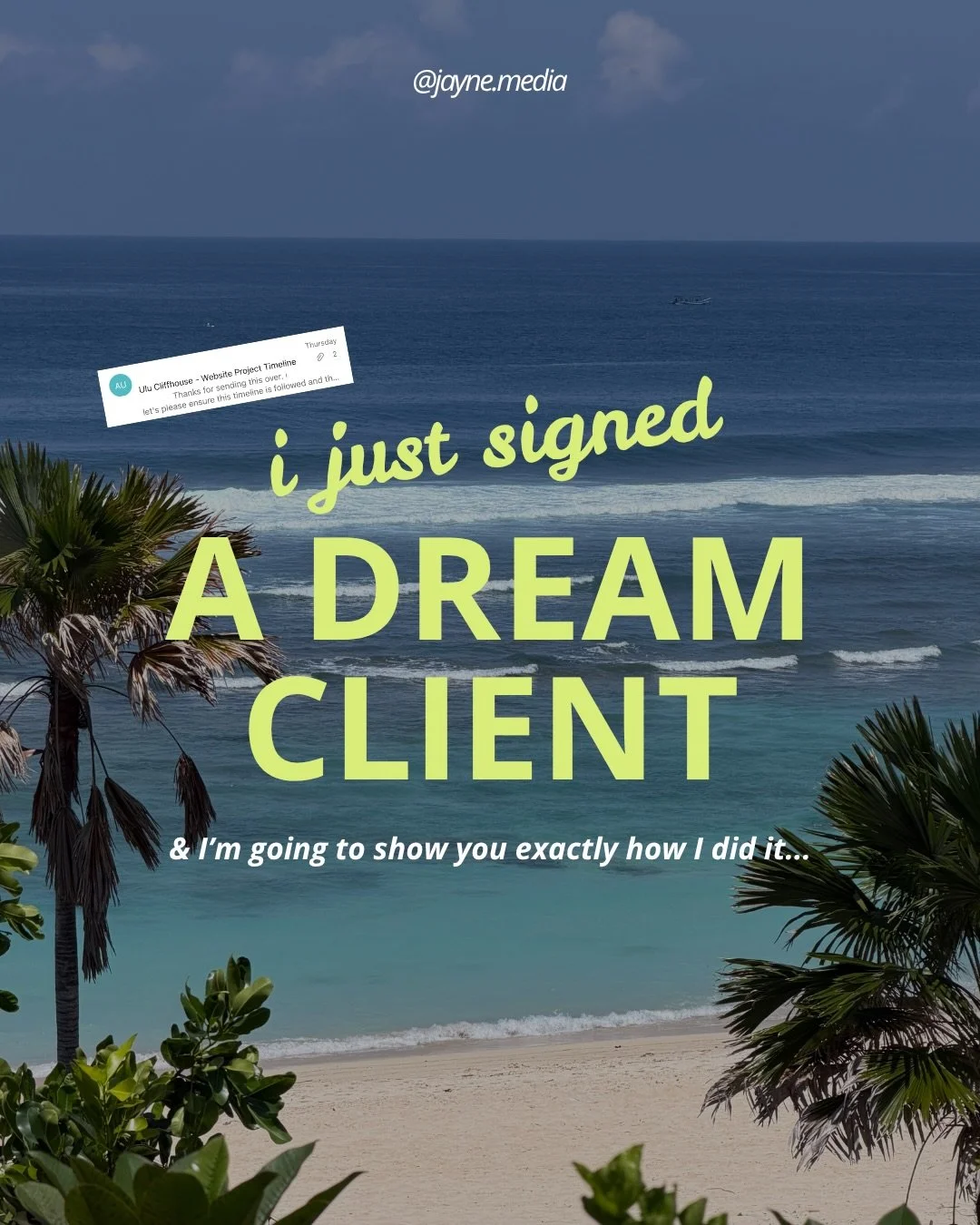 You could be one website away from landing your dream client&hellip;

I just signed one of my own dream clients.

And it wasn&rsquo;t from a viral reel, a complicated funnel or cold outreach.

They found me through Google, landed on my website, and b