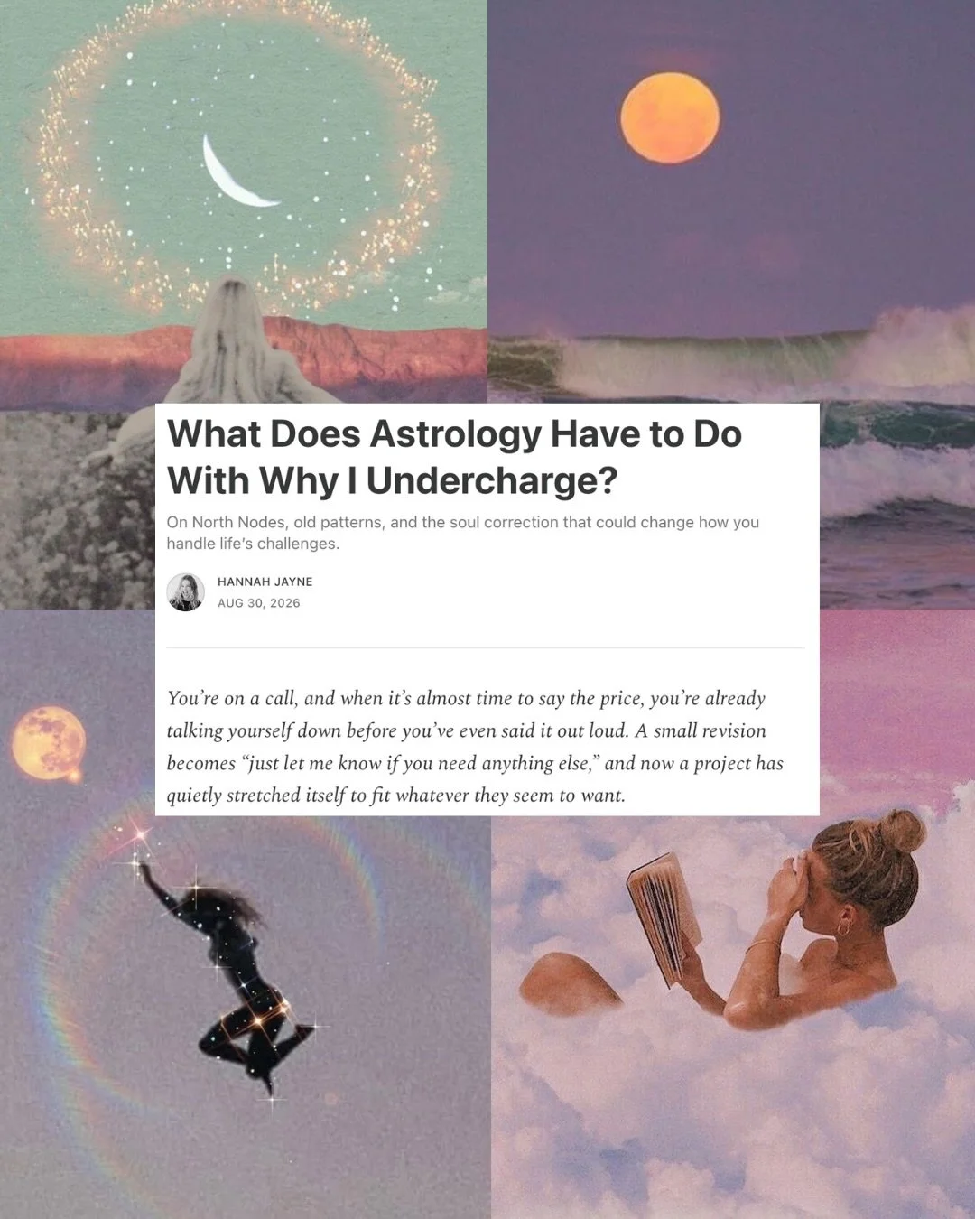 Who says you can&rsquo;t yap about business &amp; astrology?!?!

Turns out my worst business habit (hi, undercharging) has been written in my chart the whole time. Visit my Substack linked in bio to find out what your North Node says about the patter