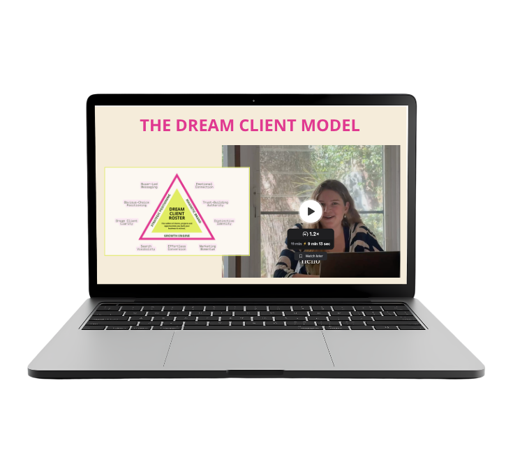 Screenshot of Hannah from Jayne Media's Dream Client Model Training.
