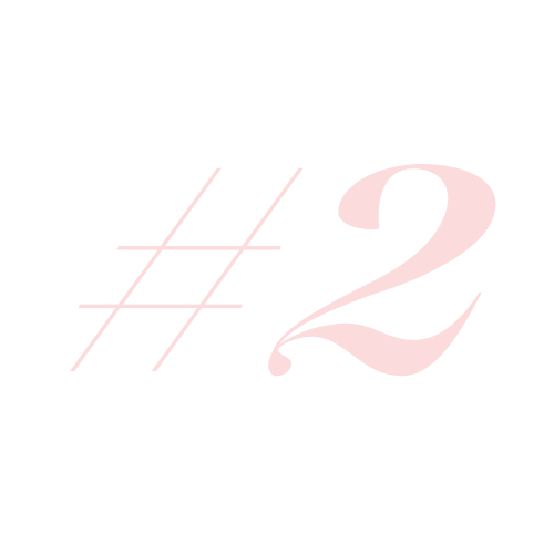 Number 2 symbol with a hashtag in light pink color on a black background.