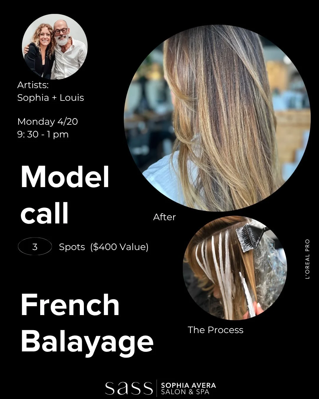 ✨ MODEL CALL: French Balayage at SASS ✨

We&rsquo;re opening 3 exclusive model spots for a special opportunity&hellip;

Two National Artists from L&rsquo;Or&eacute;al Professionnel will be in-salon, showcasing real French Balayage techniques to eleva
