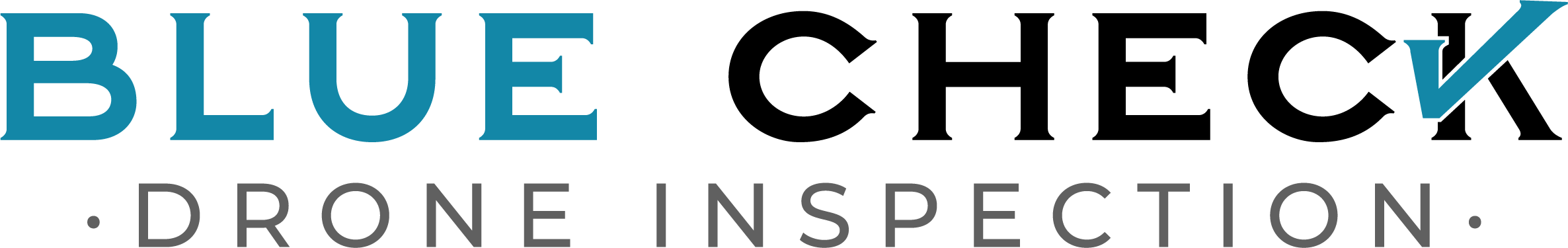 Logo that reads ‘Blue Drone Inspection’ with a checkmark