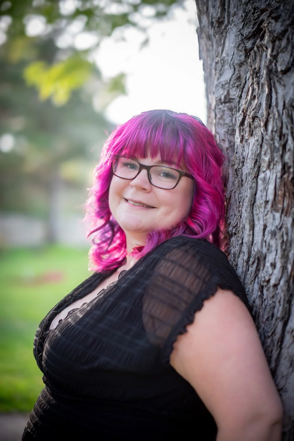 Ellen, Goldwell Academy-trained hair stylist at Beauty Box, Summerland's award-winning hair salon.