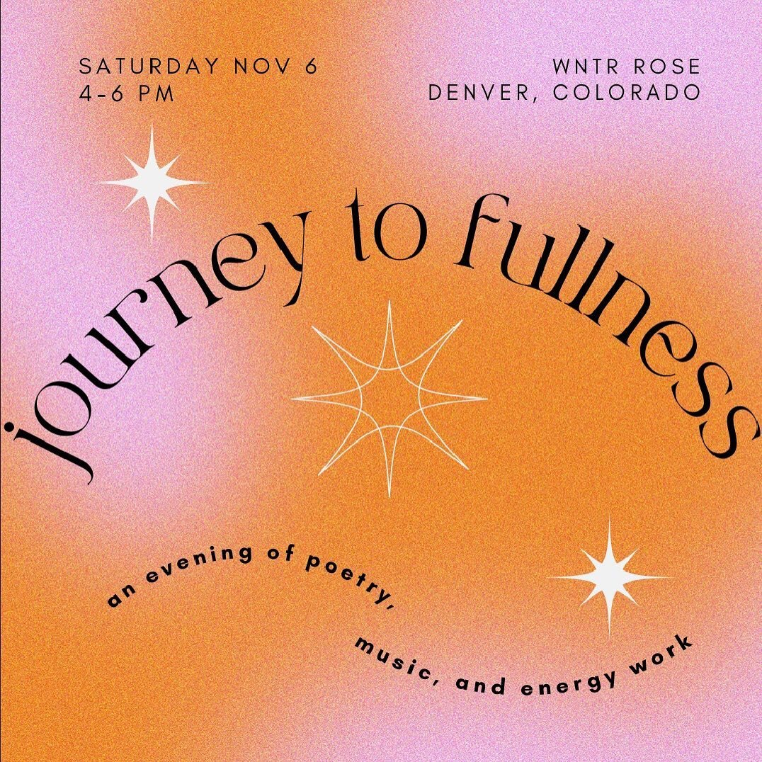 We are delighted to announce our next event, Journey to Fullness with poet @katerinajeng on Sat Nov 5, 2022 from 4-6pm! 💓

This will be a magical, nourishing, and intimate shoes-off gathering, where we cultivate a safe space for community dialogue, 