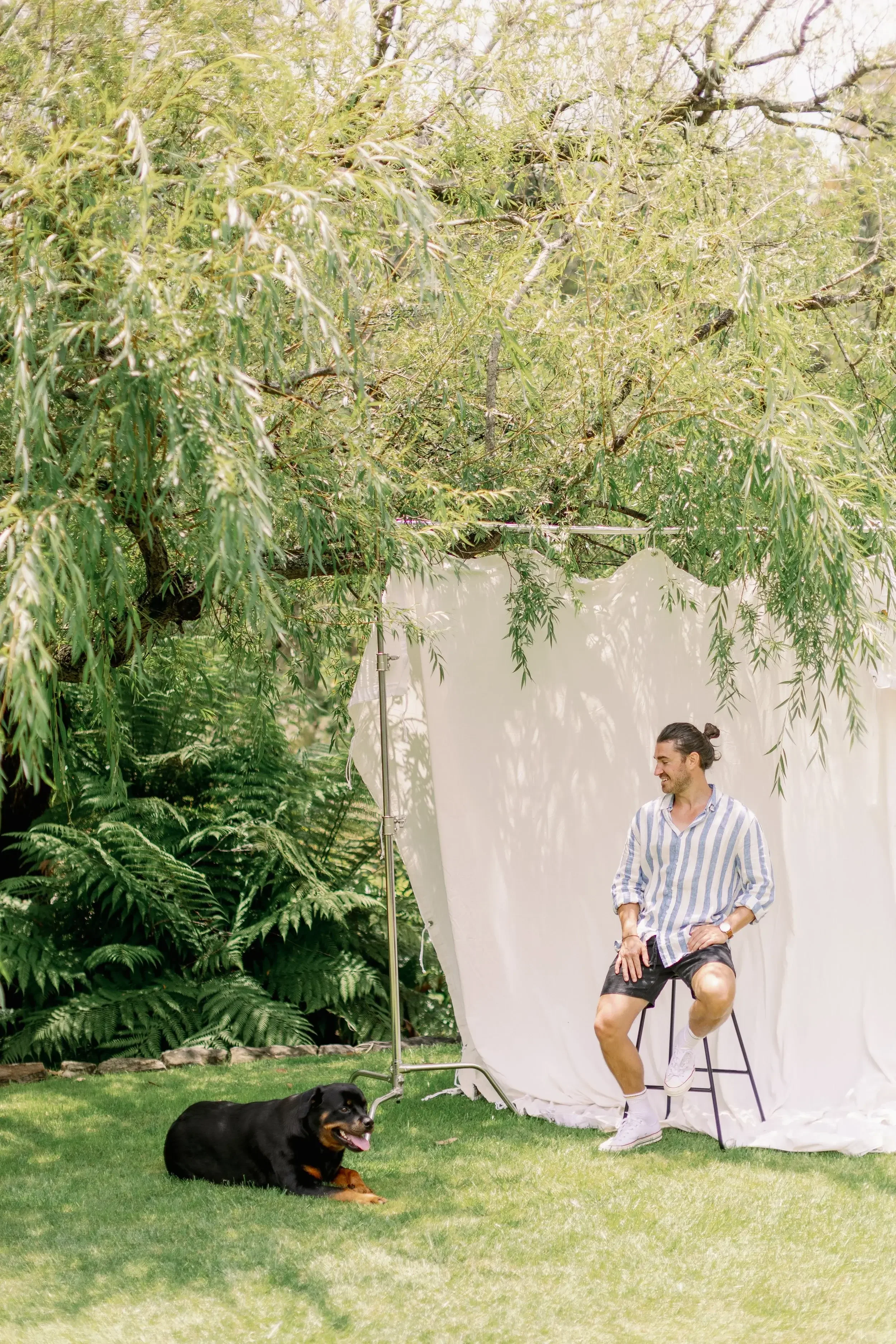 Founder Matt Bandiera with a dog