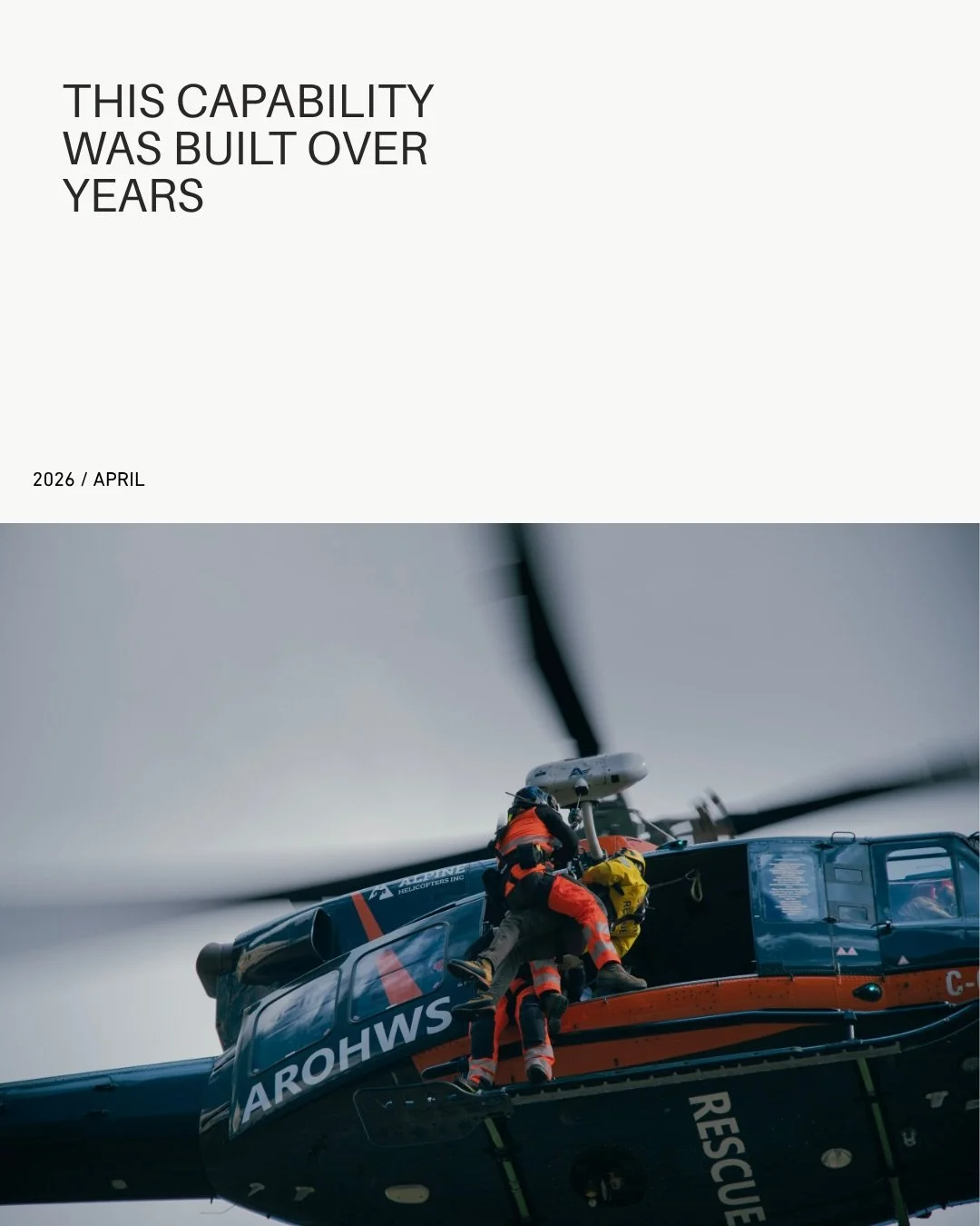 Helicopter winch rescue is built over time, and maintained through continued support. 
🙏 Donate, link in bio.