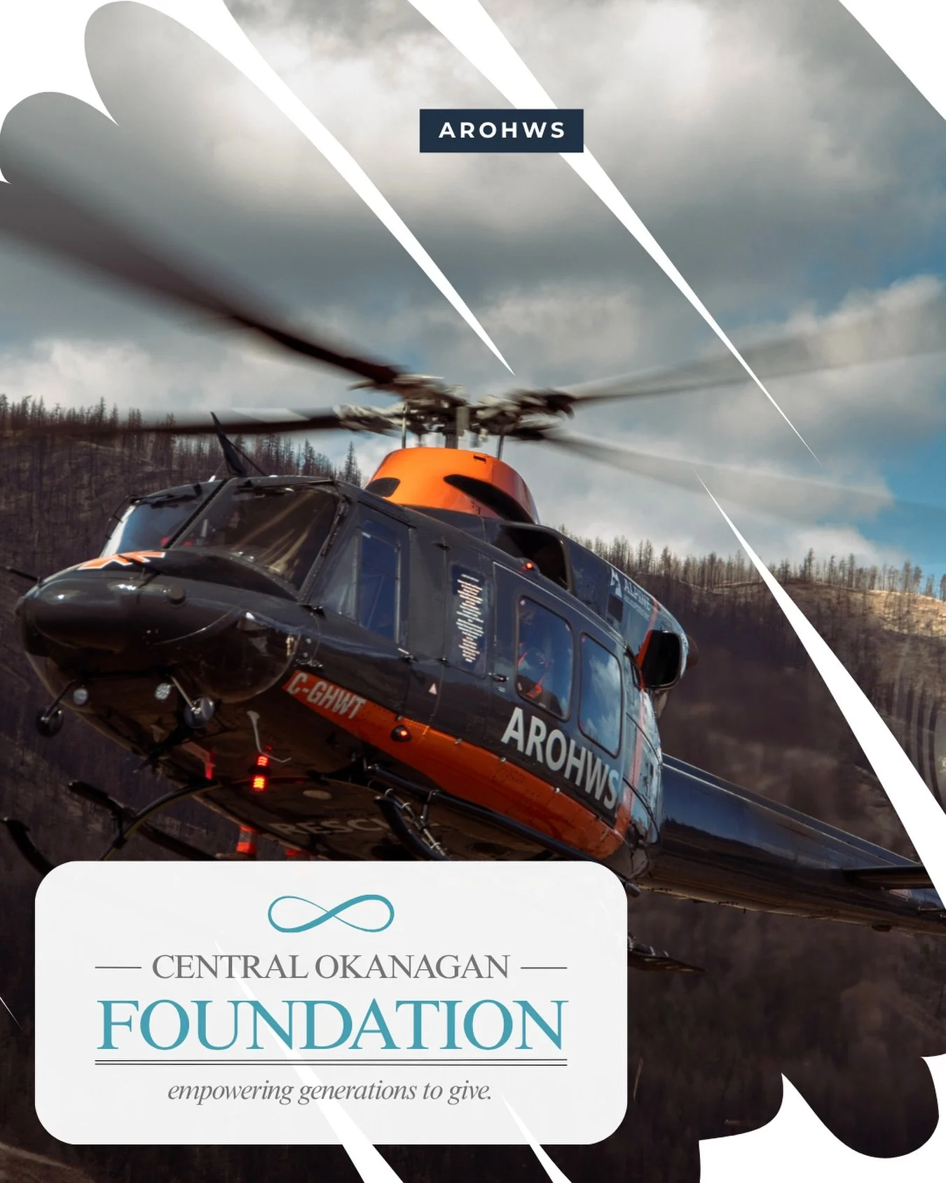 We are grateful to the Central Okanagan Foundation for their continued support of Air Rescue One Heli Winch Society.

Last year, AROHWS received a multi-year grant from the Foundation. Prior to that, we were fortunate to receive two separate project 