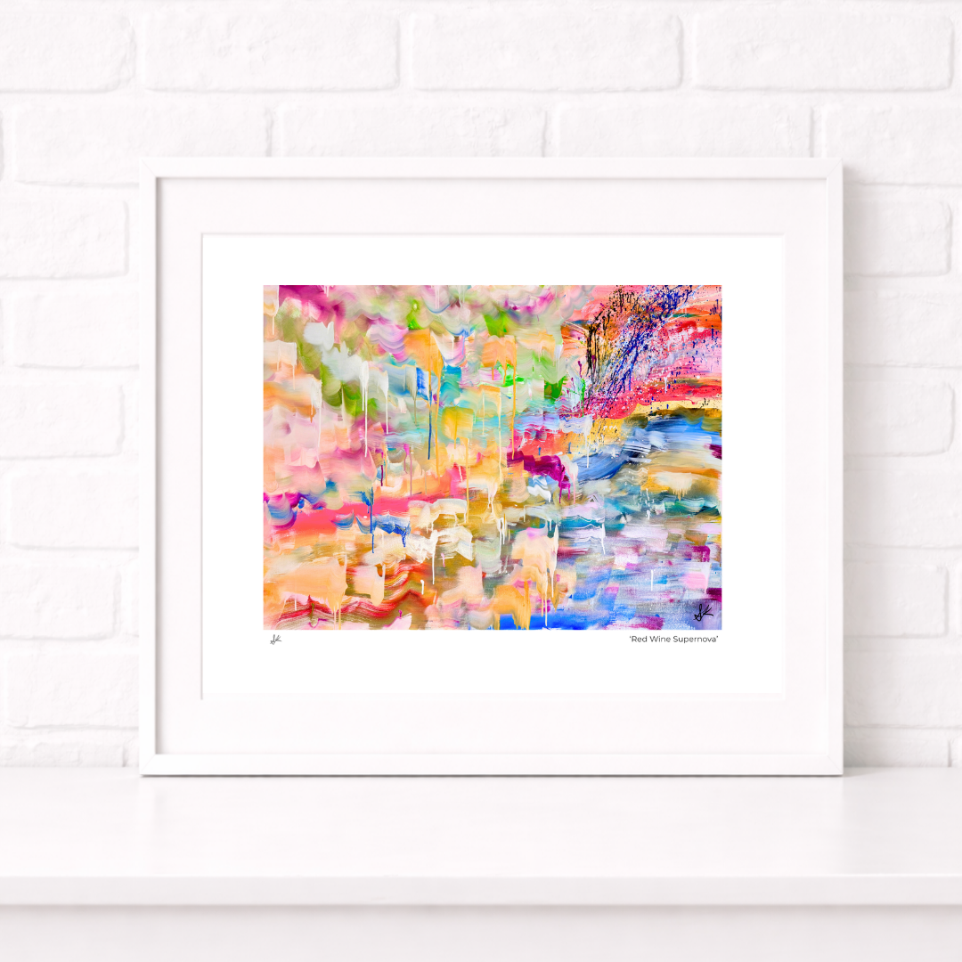 Framed Print by Sarah Kraning - Red Wine Supernova.png