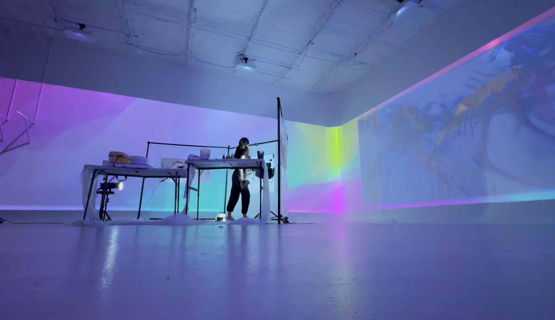 Sound stage projection and live painting