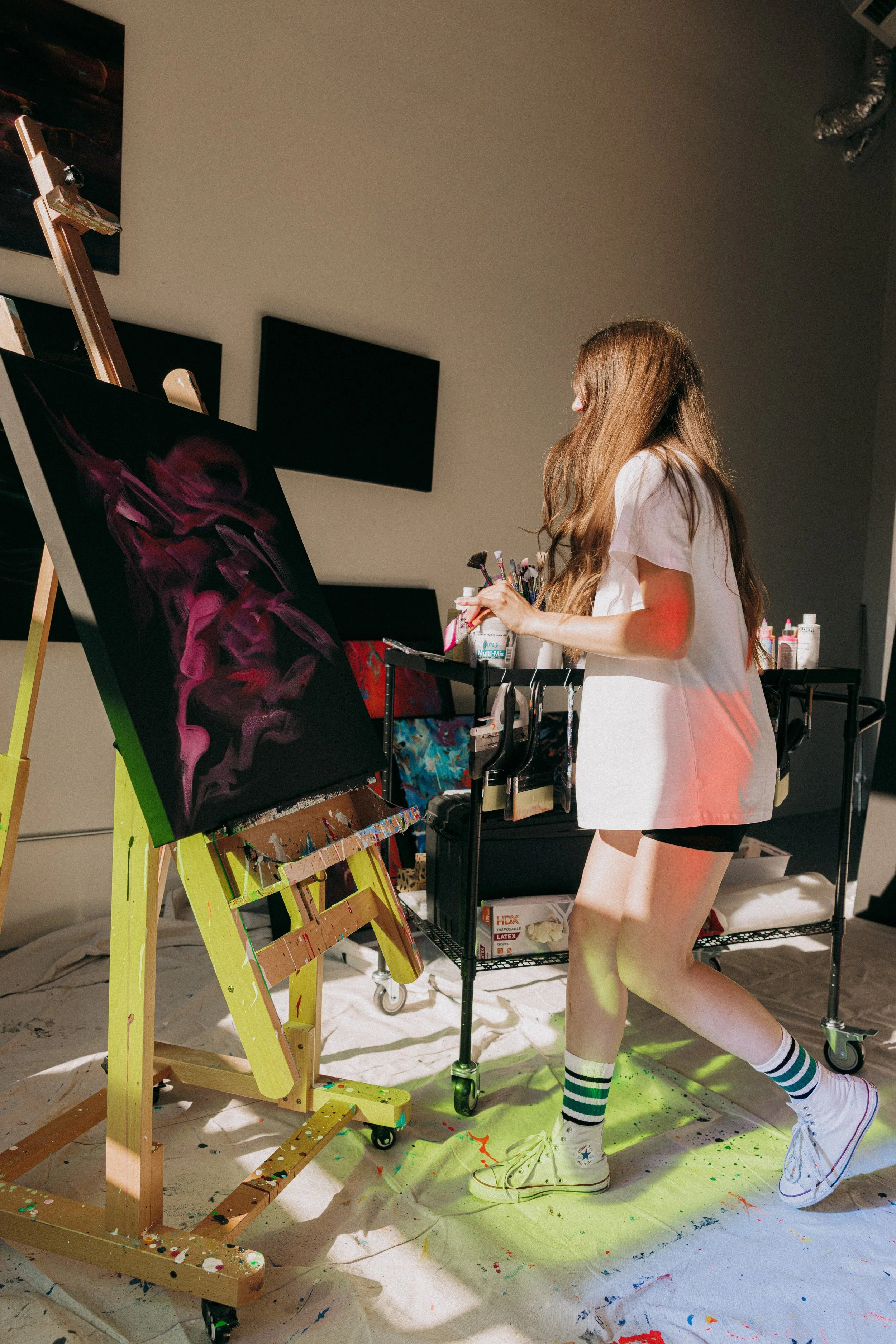 In studio with Sarah Kraning