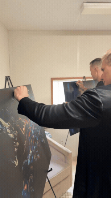 RUFUS DU SOL signing artwork for Invisible Worlds initiative