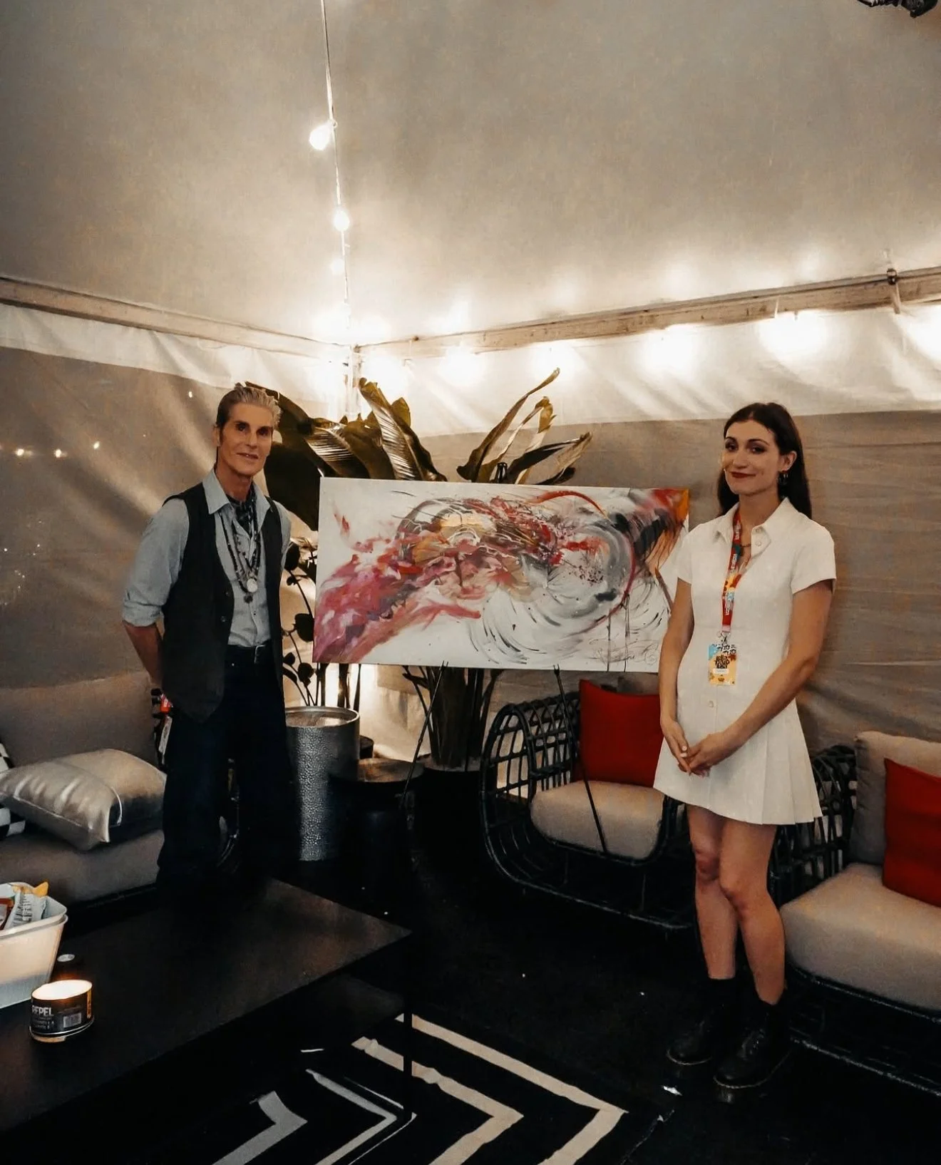 Perry Farrell with signed artwork @ Lollapalooza '24