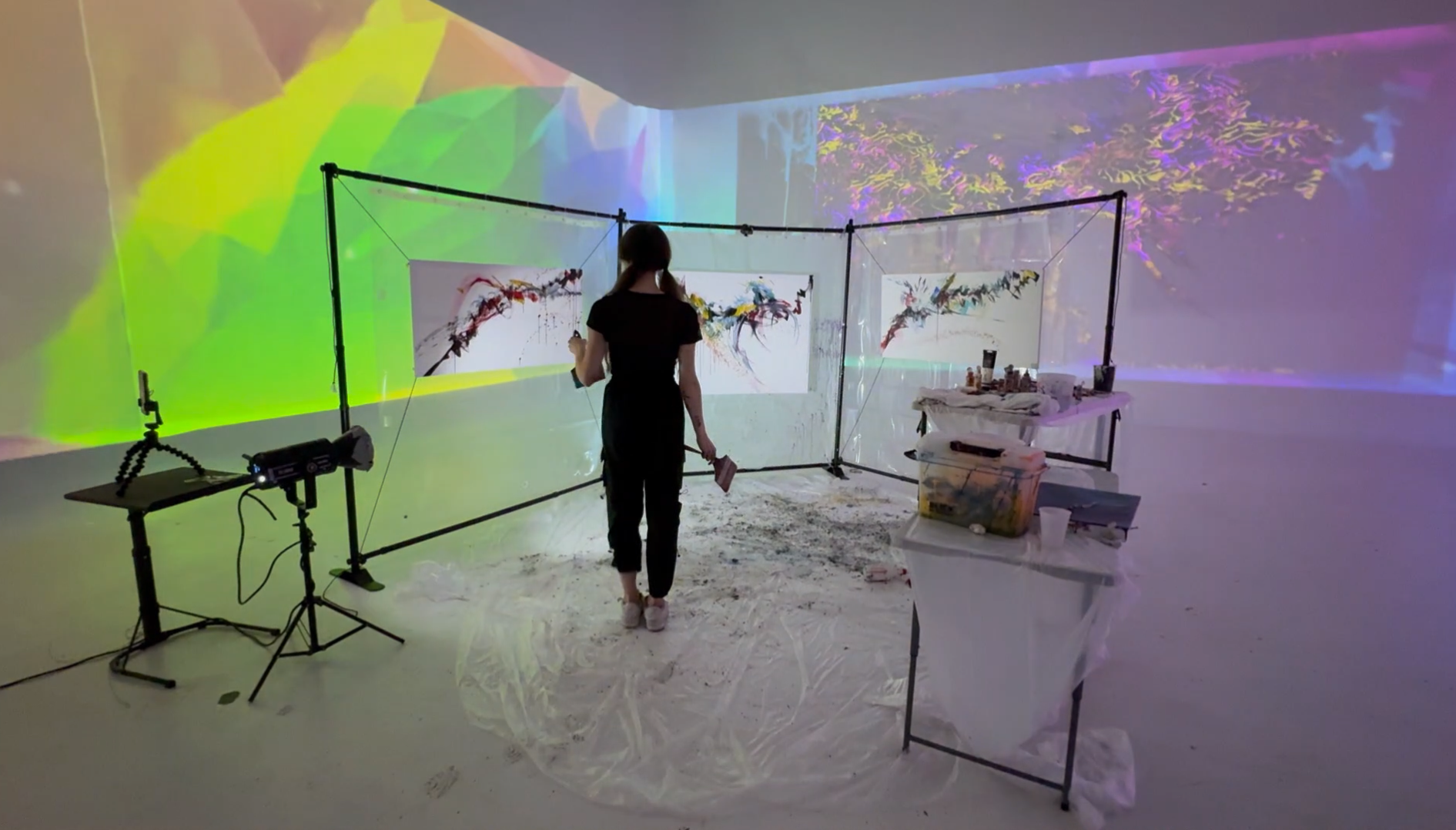 Projection mapping on sound stage