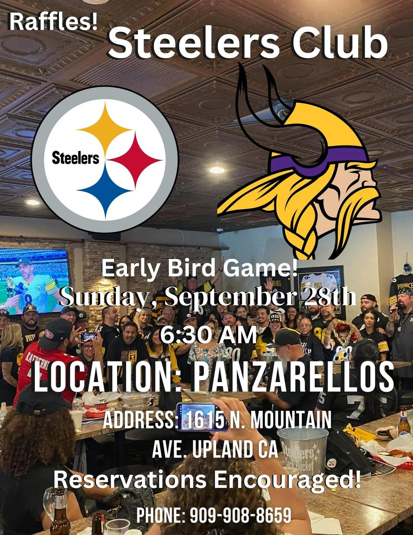 EARLY EARLY BIRD GAME!!!! Make your reservations!! Let&rsquo;s go Steelers!!! #pittsburghsteelers #nfl #steelersfootball #panzarellos #panzarellosrestaurant