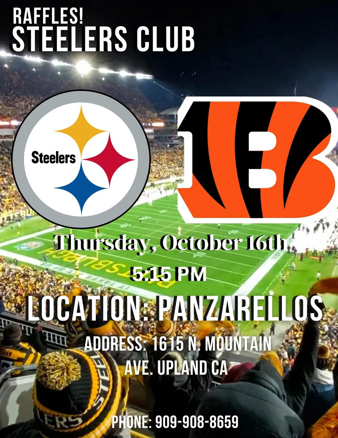 Thursday night game!!! Make your reservations!! #steelers #pittsburghsteelersfootball #pittsburghsteelers #pittsburgh #football #panzarellos #panzarellosrestaurant #eatupland