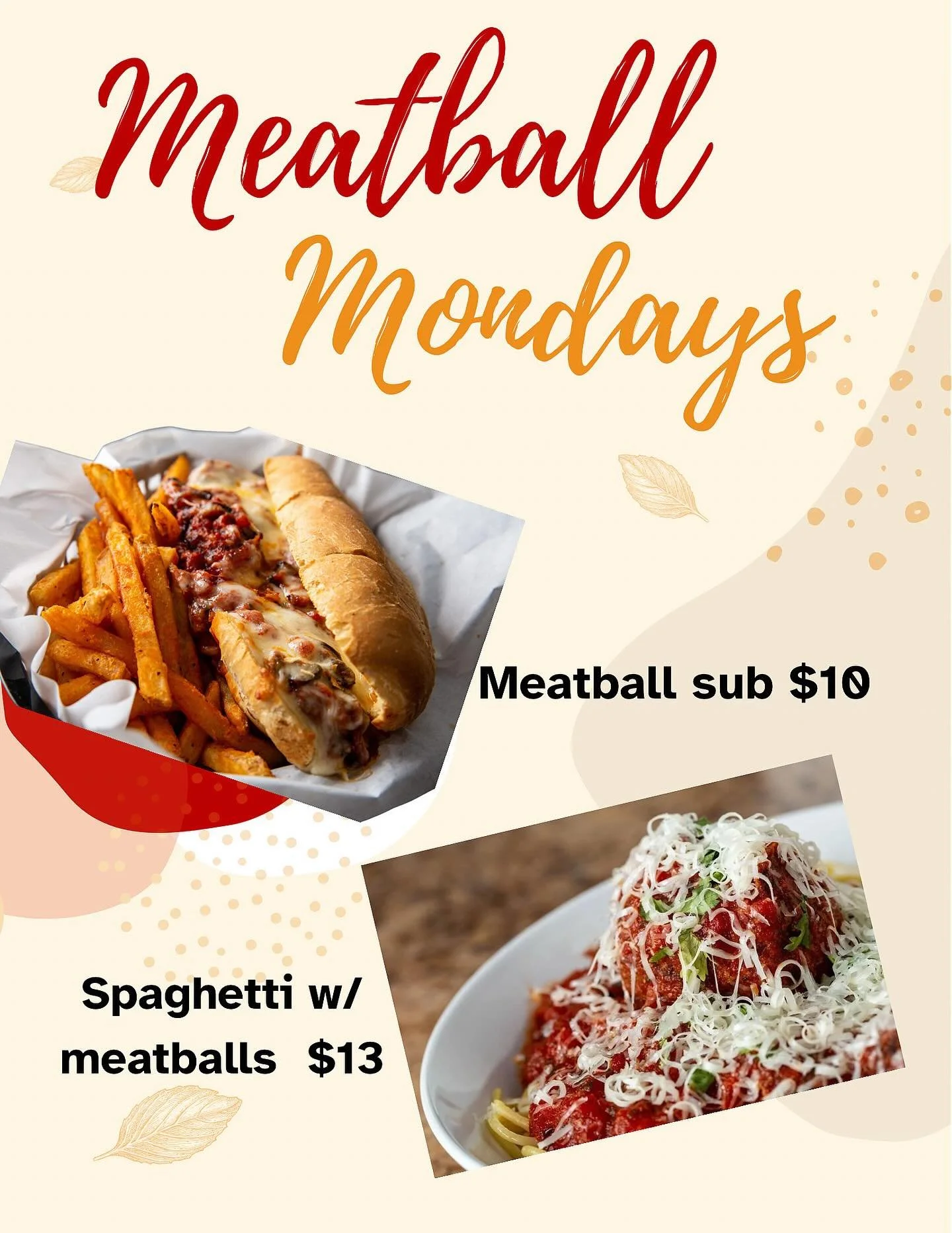 Meatball Monday 😋come in for lunch or pick up dinner!! You can’t go wrong with our Meatball Monday Specials! #meatballmondays #meatballs #spaghettiandmeatballs #meatballsub #panzarellos #panzarellosrestaurant #panzarellosupland #panzarellocate