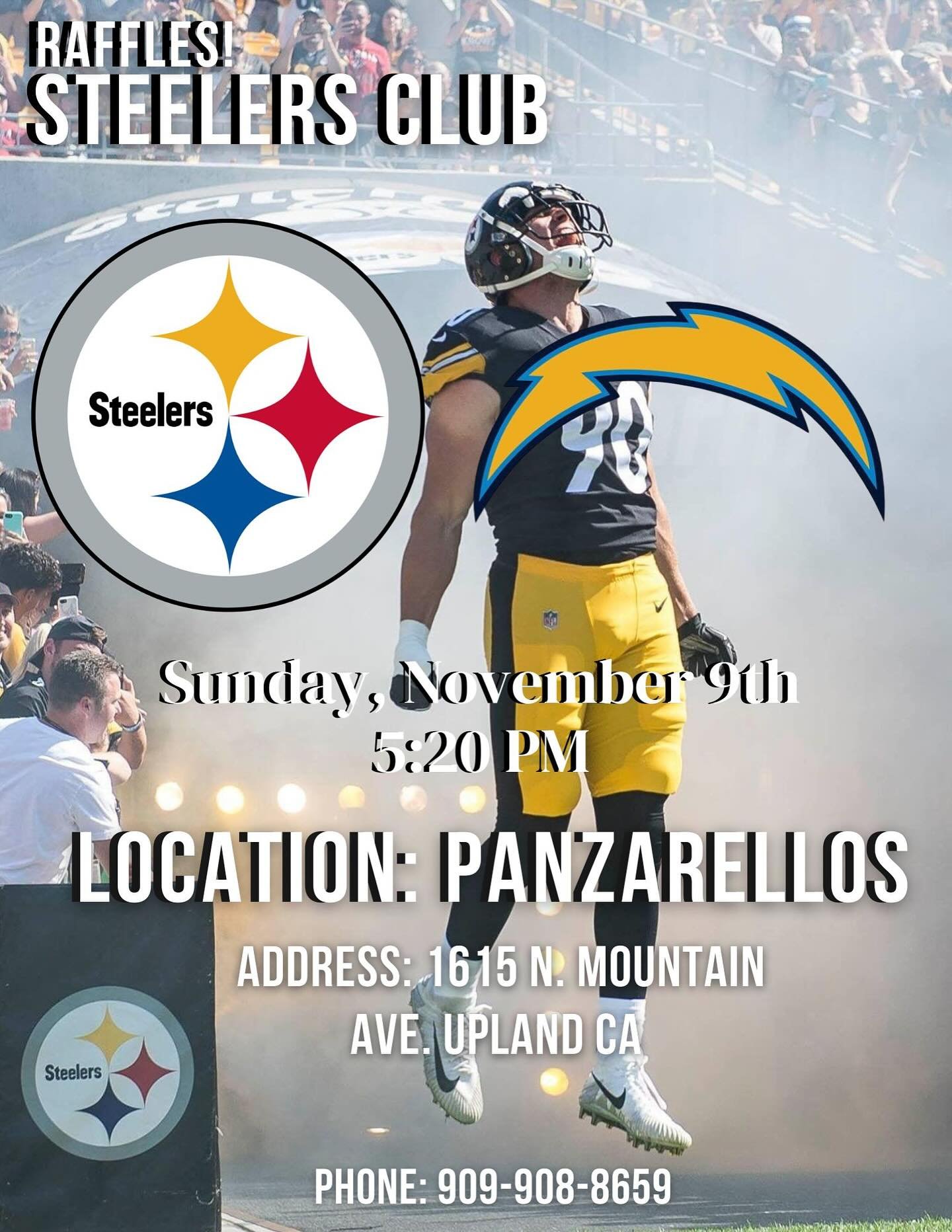 Let&rsquo;s go STEELERS!!! Make your reservations now!!! #steelers #pittsburghsteelers #panzarellos #panzarellosrestaurant #steelersclub #raffles #50/50