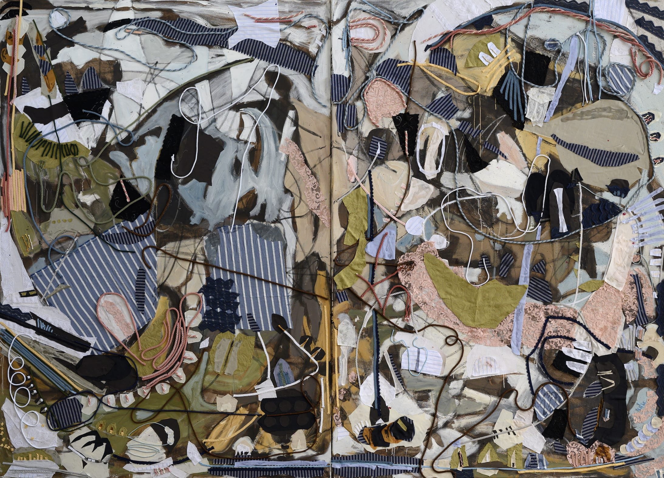 Crosstown Traffic, 2024, Oil fabric on canvas, 93 x 129 in