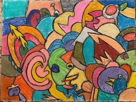 Patos Rainbow M28, 2025, Pastel on paper, 22.5 x 30 in