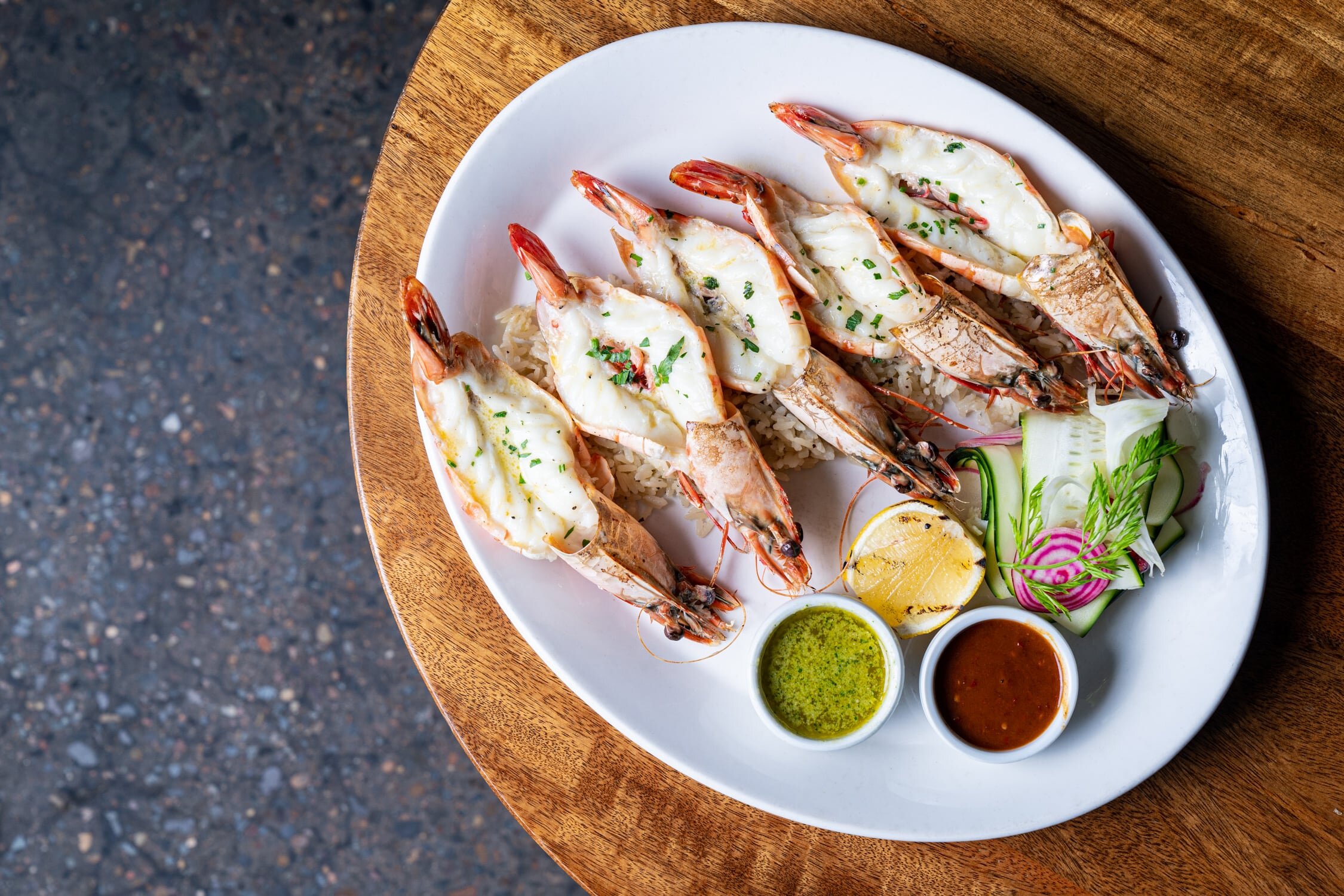 BBQ Prawns with dipping sauce