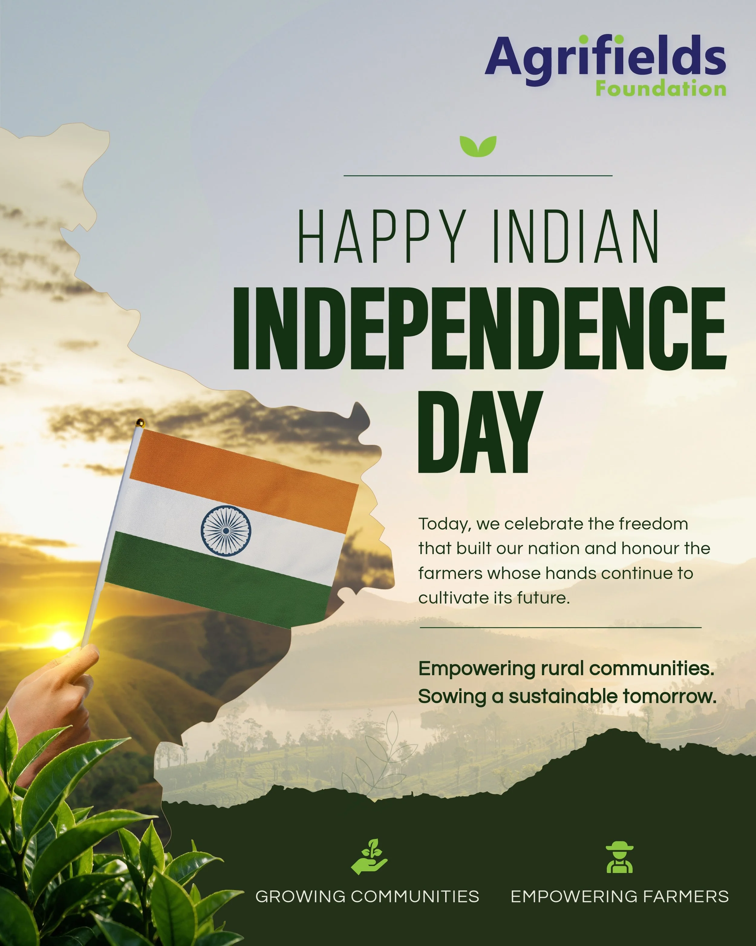 🇮🇳 Celebrating 80 Years of India&rsquo;s Independence!

This Independence Day, we honour the spirit of freedom, resilience, and progress that continues to shape our nation.

At Agrifields Foundation, we believe that a stronger India begins with emp