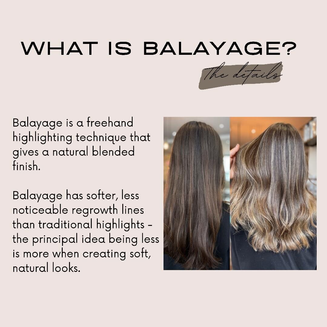 Contrary to a popular belief, balayage is a color application technique rather then a specific color itself. This technique is often used to achieve a very naturally blended, lightened look - like you&rsquo;ve spent a summer at the beach. Balayage ca