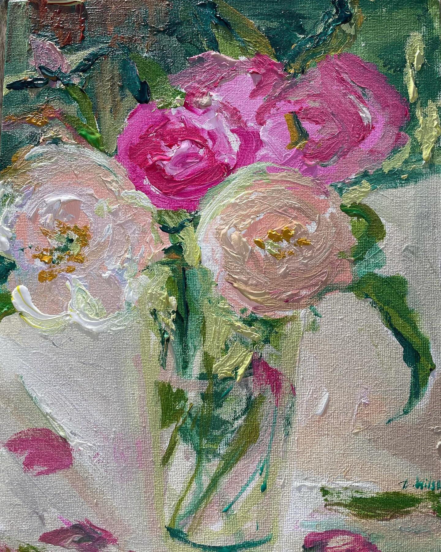 SOLD 🔴&rsquo;Peak Rose Time&rsquo;, acrylic on board, 10&rdquo;x12&rdquo;, &pound;200 unframed as per @artistsupportpledge plus &pound;8.50 P&amp;P
&bull;
&bull;
&bull;
#summertime #peaksummer #rosepainting #roses #flowerpower2021 #flowerpainting