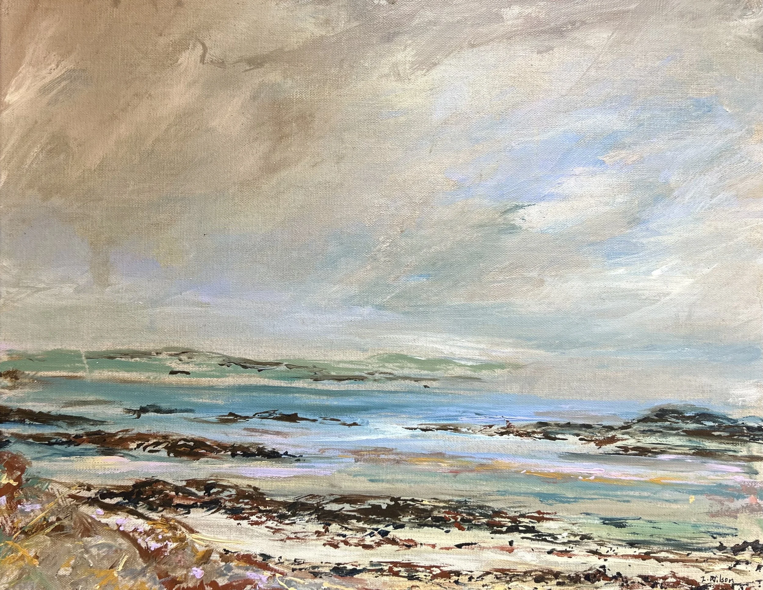 Zanna Wilson, Misty Evening at Low Tide, acrylic on linen, 40x50cm, sold.jpeg