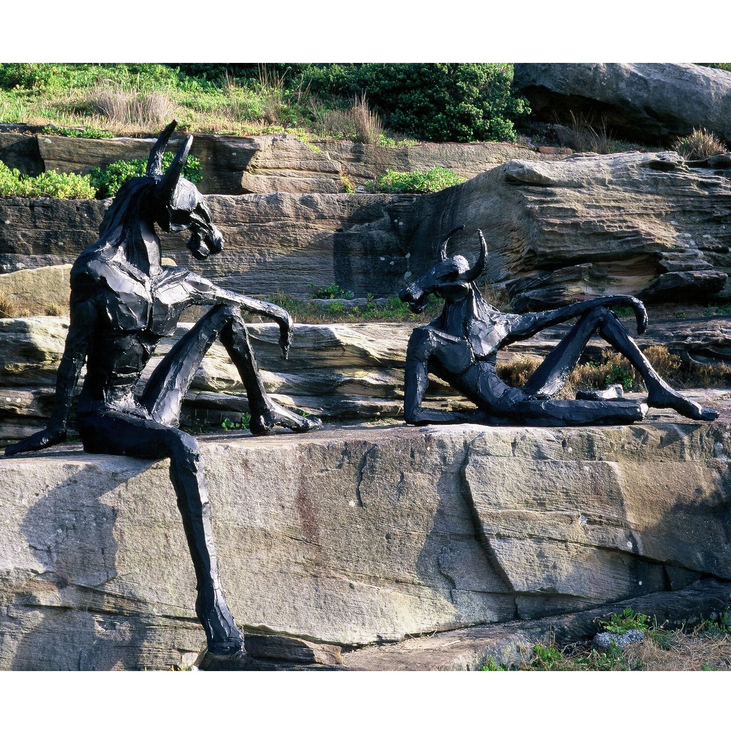 "Two Minotaurs In Discussion" 2004
Acrylic Resin, Fibreglass, Steel
250x400x100cm
