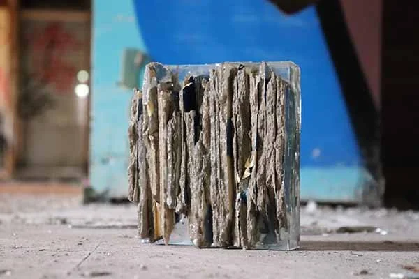 Wall Story No. 1, 2020, pieces of wall, resin, 12.1 x 14.4 x 6cm