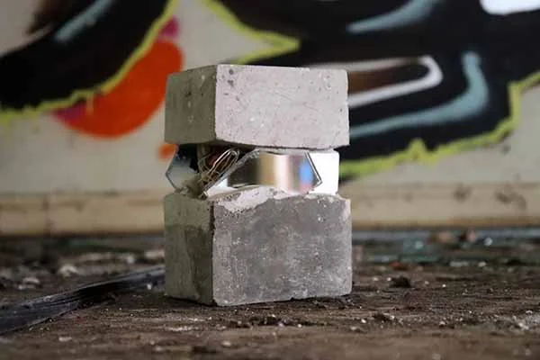 Wall Story No. 3, 2020, pieces of wall, mirror, glass, rust, string, tile, wood, plaster, cement, 10.3 x 8 x 15cm