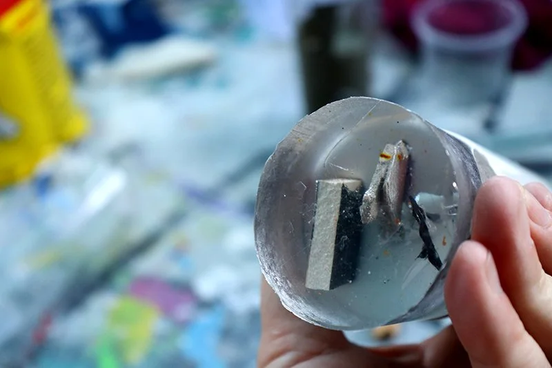 Wall Stories, resin, urban remnants, sculpture installation, process