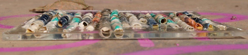 Wall Stories header image of sculpture titled Wall Story No. 7 currently in Artisan pop up at Caloundra Regional Gallery