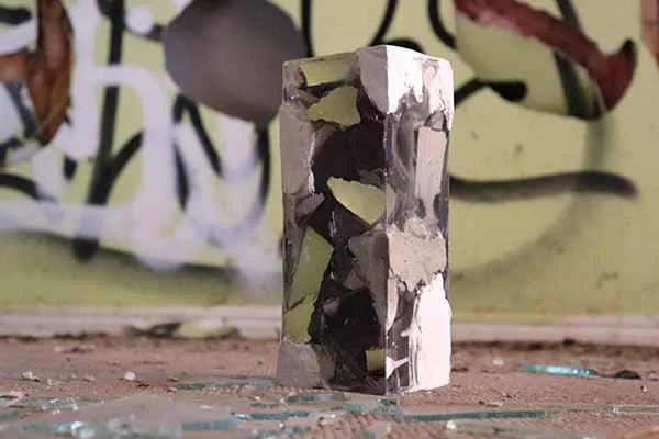 Wall Story No. 2, 2020, pieces of wall, resin, plaster, cement, 10.5 x 10 x 25cm