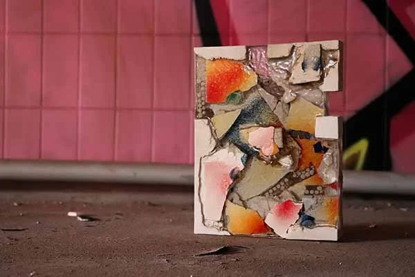 Wall Story No. 6, 2020, pieces of wall, plaster, resin, 22.2 x 3.5 x 28.5 cm (accidentally destroyed)