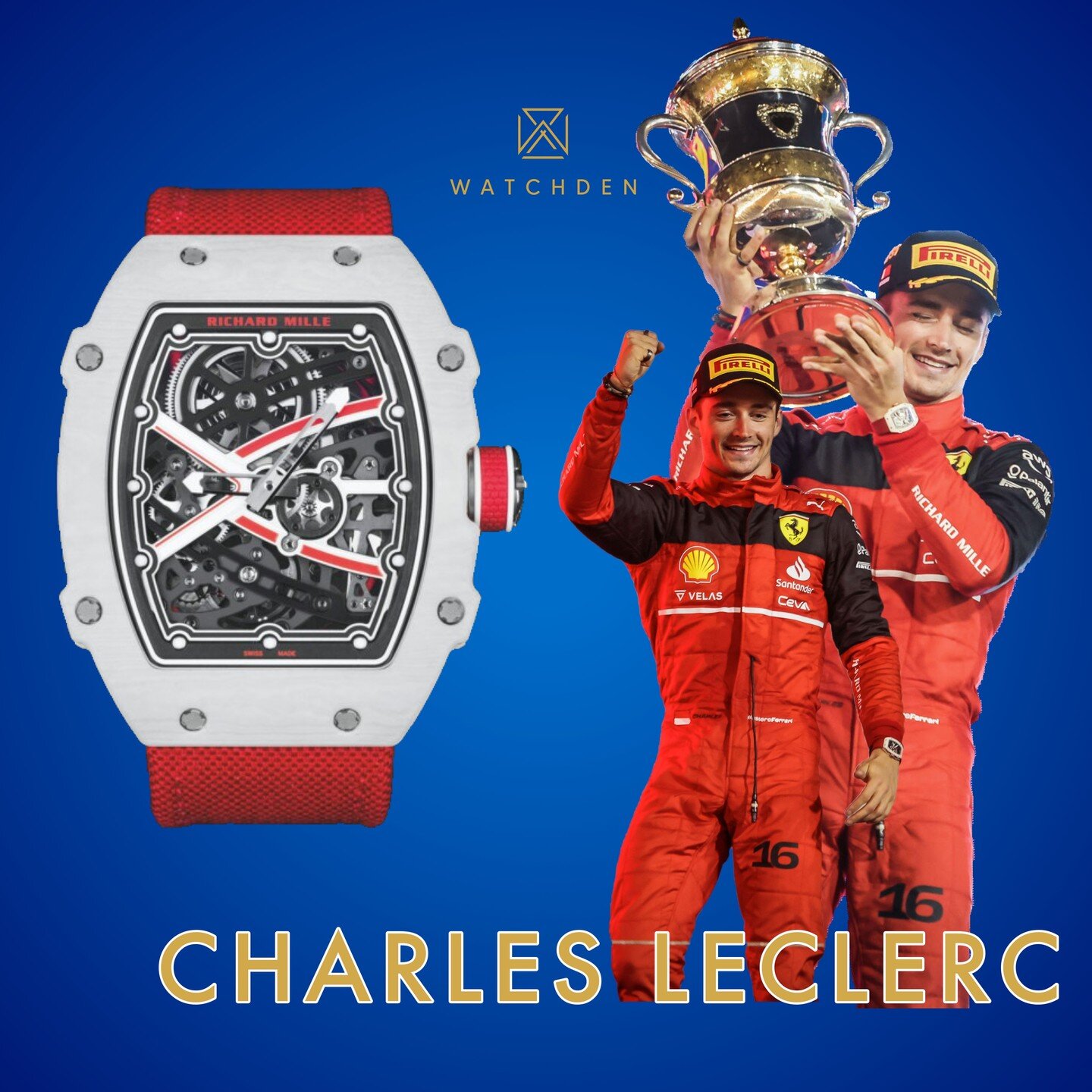 Charles Leclerc, Formula One driver for Scuderia Ferrari, was spotted wearing a Richard Mille RM 67-02 Automatic &lsquo;Charles Leclerc&rsquo; in red and white Quartz TPT&reg;. Leclerc attracted Richard Mille&rsquo;s &ldquo;attention and enthusiasm&r