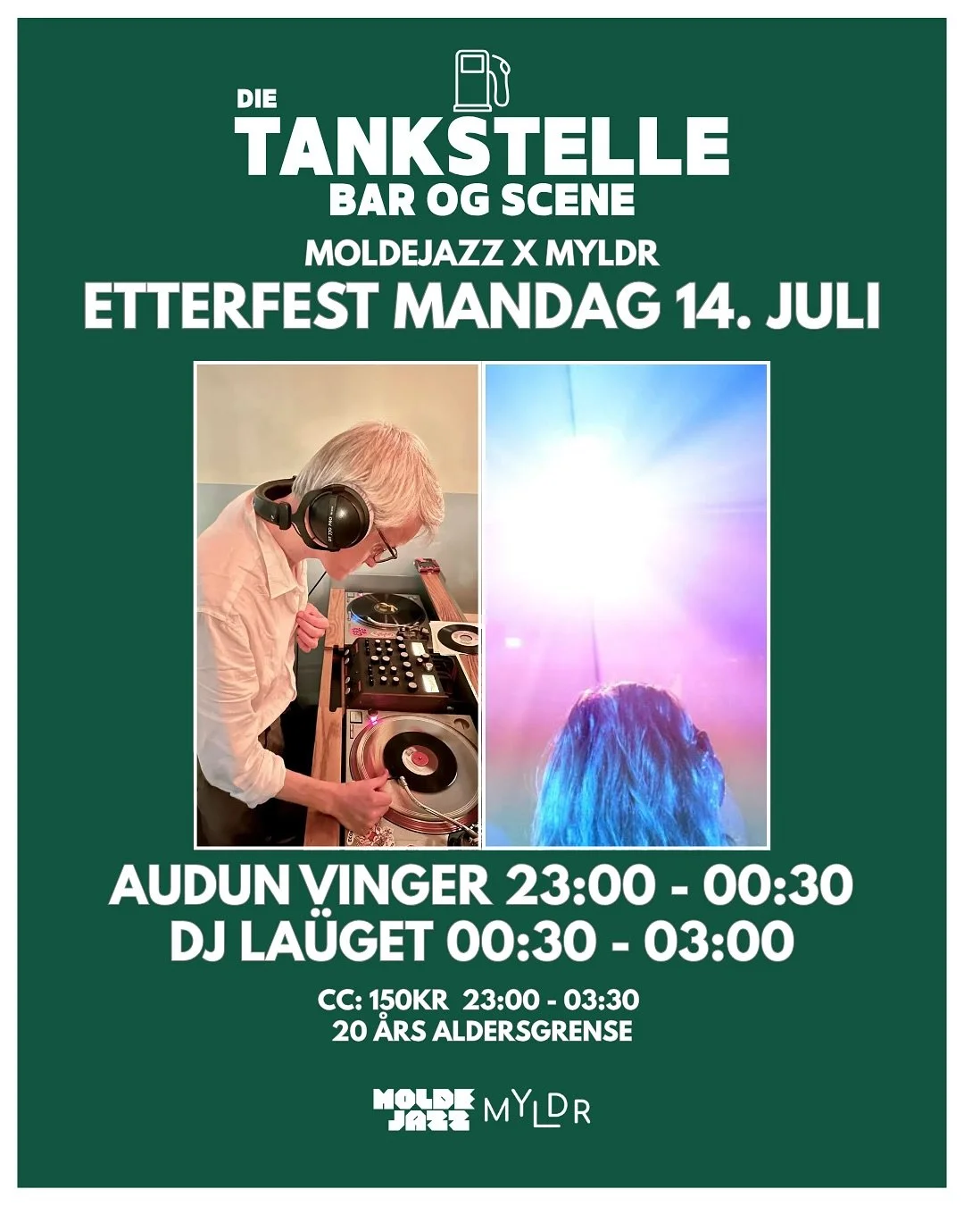 Endelig kan vi i samarbeid med Moldejazz annonsere Etterfest p&aring; Die Tankstelle med et helt ellevilt program hver dag fra 23:00 - 03:00🔥🫶🏻 Vi har h&aring;ndkurert noe av det kuleste som finnes akkurat n&aring;, basert p&aring; festivalens pro