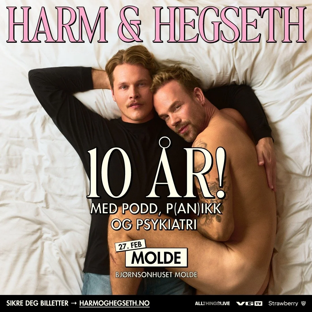 Harm &amp; Hegseth endelig til Molde live p&aring; Bj&oslash;rnsonhuset 27. februar 2026 - billetter i salg fra onsdag 24. september klokken 10:00😍 Her kommer billettene til &aring; fyke unna!!